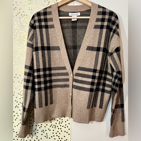 Rachel Zoe Beige and Black Knit Cardigan size M - Picture 1 of 10